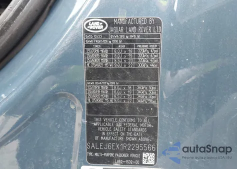 2024 Land Rover Defender 90 P300 S from USA, damaged, VIN SALEJ6EX1R2295566